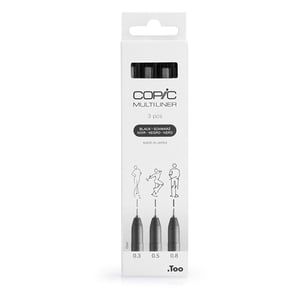 Afbeelding van Copic Multiliner finelinerset | zwart | 0,3 - 0,8 mm | 3 stuks