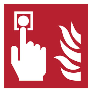 Afbeelding van Djois waarschuwingsbord brandmelder | kunststof | rood/wit | 200 x 200 mm