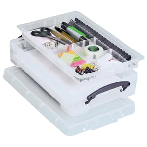 Afbeelding van Really Useful Box opbergdoos | met divider | polypropyleen | transparant | 4 liter