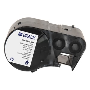 Afbeelding van Brady M5C-1500-499 continue nylon labels zwart op wit | 38,10 mm x 4,88 m (origineel)