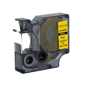 Afbeelding van DYMO S0718450 / 18432 IND Rhino tape vinyl zwart op geel 12mm (huismerk)