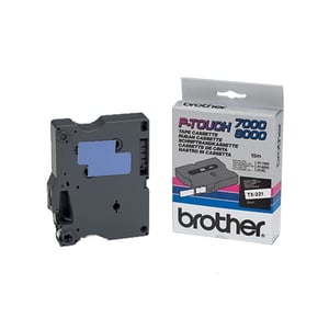 Afbeelding van Brother TX-221 tape zwart op wit 9mm x 15m (origineel)