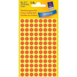 Afbeelding van Avery Zweckform 3177 markeringspunten | 8 mm | lichtrood | 416 etiketten
