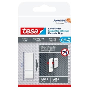Afbeelding van Tesa 77770 navulverpakking kleefstrips | gevoelige oppervlakken | wit | kleefstrips | niet-permanent | 9 stuks