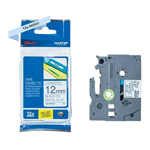Afbeelding van Brother TZe-MQ531 tape zwart op pastelblauw 12 mm (origineel)