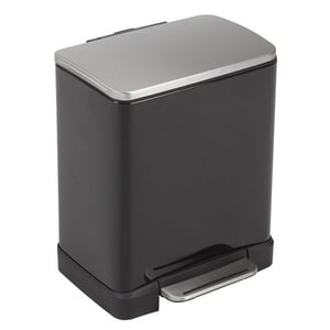 Afbeelding van EKO Recycle E-Cube duo pedaalemmer | zwart | 10 + 9 liter