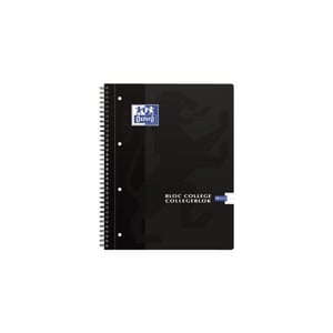 Afbeelding van Oxford 400075533 collegeblok | A4 plus | geruit | zwart | 90 vel | 4-gaats
