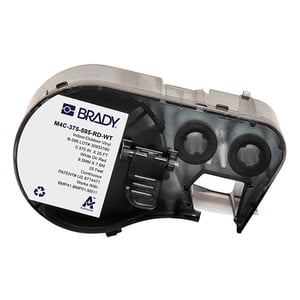 Afbeelding van Brady M4C-375-595-RD-WT vinyl labels wit op rood | 9,53 mm x 7,62 m (origineel)