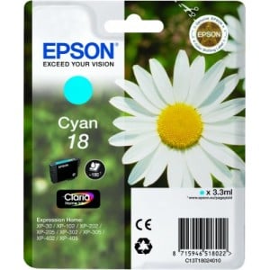 Afbeelding van Epson T1802 nr. 18 inktcartridge cyaan (origineel)