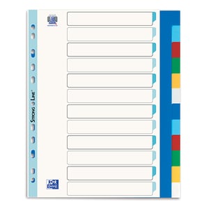 Afbeelding van Oxford A4 tabbladen XL | kunststof | 12 tabs | 11-gaats