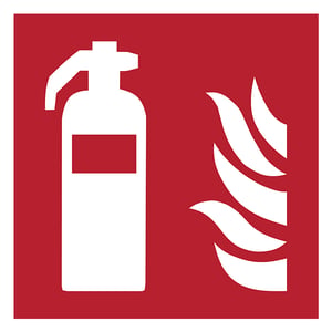 Afbeelding van Djois waarschuwingsbord brandblusser | kunststof | rood/wit | 150 x 150 mm