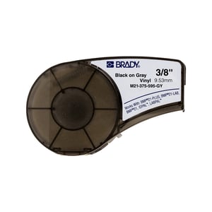 Afbeelding van Brady M21-375-595-GY tape vinyl | zwart op grijs | 9,53mm x 6,40m