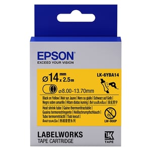 Afbeelding van Epson LK-6YBA14 krimpkous zwart op geel 14mm (origineel)