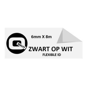 Afbeelding van Brother TZe-FX211 Flexi ID tape zwart op wit 6mm x 8m (huismerk)