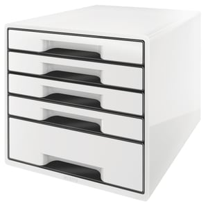 Afbeelding van Leitz 5214 ladeblok | kunststof | wit/zwart | 5 laden