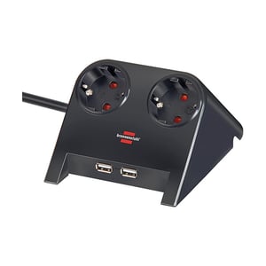Afbeelding van Brennenstuhl 1153500222 Desktop-Power stekkerdoos | 2 stopcontacten | 2 USB-poorten | 1,8 meter | zwart