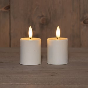 Afbeelding van Anna Collection LED Waxinelicht | 4,5 cm x 8 cm | wit | 3D vlam | 2 stuks