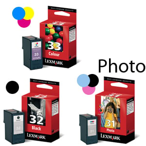 Afbeelding van Lexmark bundel 31(foto color) + 32(black) + 33(color)
