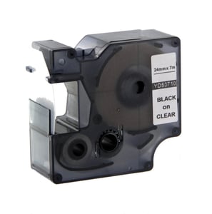 Afbeelding van DYMO S0720920 / 53710 tape zwart op transparant 24mm (huismerk)
