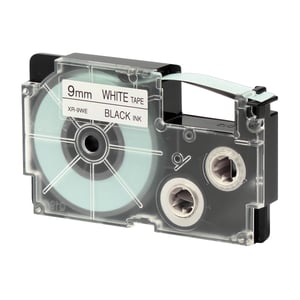 Afbeelding van Casio XR-9WE1 tape zwart op wit 9mm (origineel)