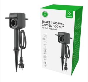 Afbeelding van WOOX R6079 slim stopcontact voor buiten | tot 3680W | 2 stopcontacten | zwart