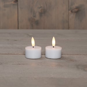 Afbeelding van Anna Collection LED Waxinelicht | 4 x 5 cm | wit | 3D vlam | 2 stuks