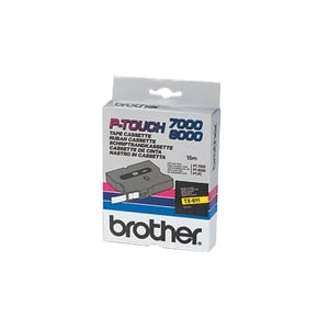 Afbeelding van Brother TX-611 tape zwart op geel 6mm x 15m (origineel)