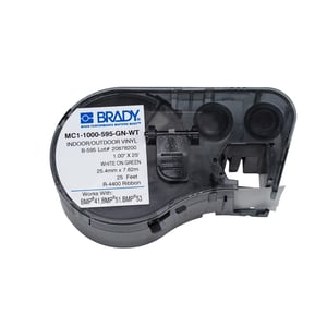 Afbeelding van Brady MC1-1000-595-GN-WT tape vinyl | wit op groen | 25,4mm x 7,62m