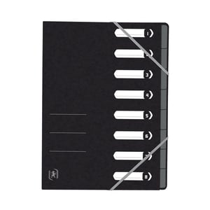 Afbeelding van Oxford 400116252 Top File+ sorteermap | A4 | karton | zwart | 8 tabs