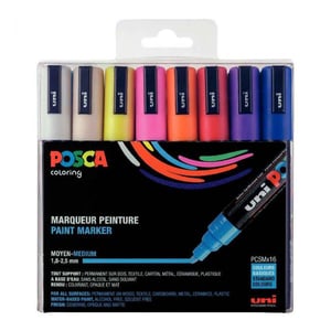 Afbeelding van POSCA PC-5M verfmarkerset | 1,8 - 2,5 mm | rond | 16 stuks