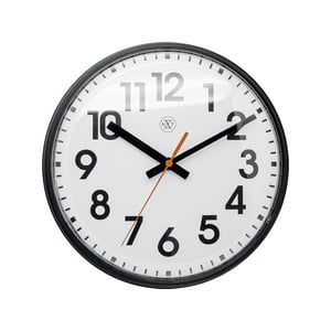 Afbeelding van NeXtime wandklok | kunststof | zwart | 26 cm