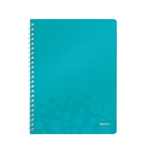 Afbeelding van Leitz collegeblok 4637 WOW | A4 | gelinieerd | ijsblauw metallic | 80gr. | 80 vel
