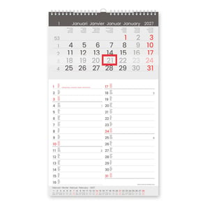 Afbeelding van White Box Memo-Manager maandkalender | 33 x 20,6 cm | 4-talig | 2027