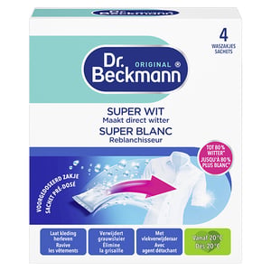Afbeelding van Dr. Beckmann Waszakjes | Superwit Textiel | 4 x 40 gram