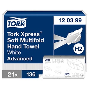 Afbeelding van Tork Xpress Zachte Multifold Handdoeken | 2-laags | 21 pakken | Geschikt voor Tork H2 dispenser