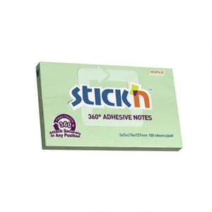 Afbeelding van Stick'n memoblok | 360 graden lijmrand | 76 x 127mm | groen | 100 vel