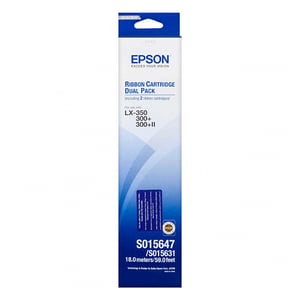 Afbeelding van Epson S015647 inktlint zwart 2 stuks (origineel)
