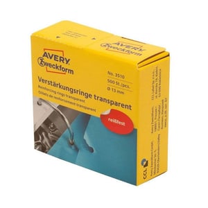 Afbeelding van Avery Zweckform 3510 versterkingsringen | transparant | dispenser | 13 mm | 500 etiketten