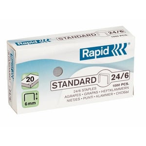 Afbeelding van Rapid 24/6 | standaard nietjes | gegalvaniseerd | 1000 stuks