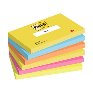 Afbeelding van 3M Post-it notes | 76  x 127 mm | Energetic Colours | 6 x 100 vel