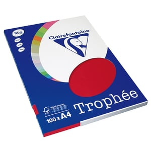 Afbeelding van Clairefontaine papier | kersenrood | A4 | 80 gr. | 100 vel