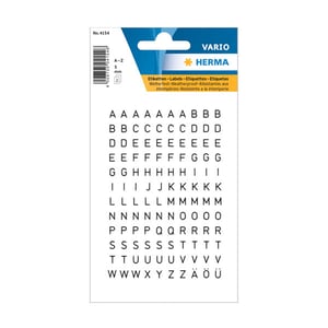 Afbeelding van Herma 4154 A-Z etiketten | 5 mm | zwart/transparant | 240 etiketten