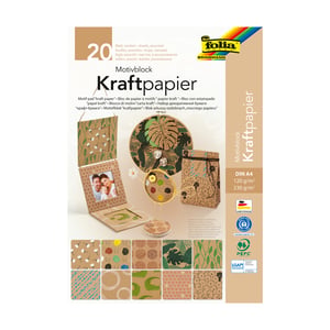 Afbeelding van Folia designerpapierblok | kraftpapier | bruin en zandkleur | 20 vel