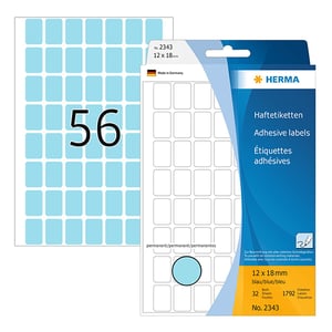 Afbeelding van Herma 2343 multifunctionele etiketten | 12 x 18 mm | blauw | 1792 etiketten