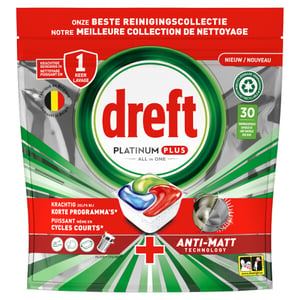 Afbeelding van Dreft All-in-One Platinum Plus Vaatwastabletten | Original | 30 tabs