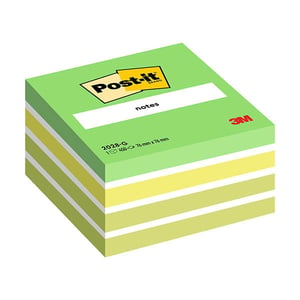 Afbeelding van 3M 2028G Post-it notes kubus | 76 x 76 mm | pastelgroen | 450 vel
