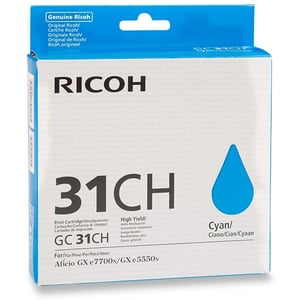 Afbeelding van Ricoh GC-31CH gelcartridge cyaan hoge capaciteit (origineel)