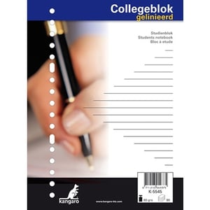 Afbeelding van Kangaro schrijfblok K-5545 | A5 | gelinieerd | 17-gaats | 60 gr. | 80 vel