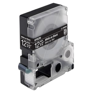 Afbeelding van Epson LC-4BWV9 tape levendig wit op zwart 12 mm (9m)