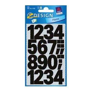 Afbeelding van Avery Zweckform 3785 etiketten | 0-9 | zwart | groot | 28 etiketten